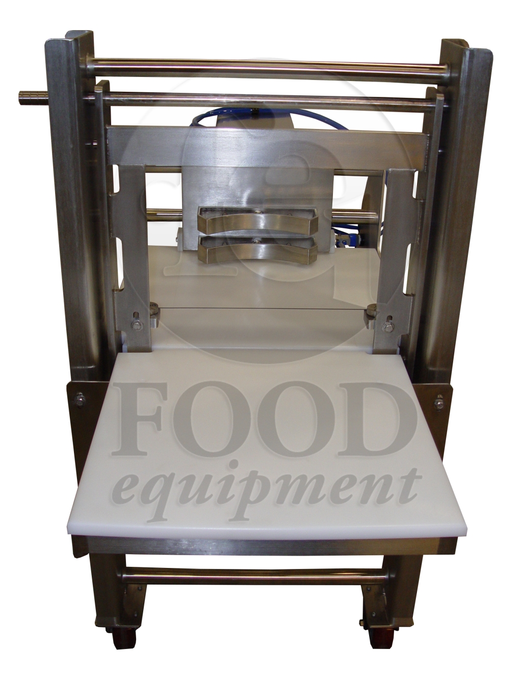 FEI700 2-Way 40# Block Cheese Cutter, The FEI700 is a semi-automatic cheese  cutting machine designed to reduce 40# blocks using two, cross-directional,  cuts. A self-contained hydraulic unit